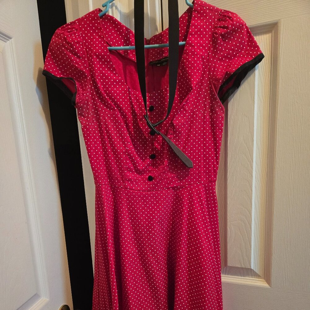 Stop Staring Red/Black polka dot dress, Size M, GUC
